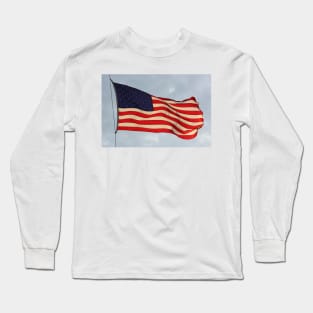 US FLAG Flying in the Sun Light Long Sleeve T-Shirt